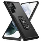 For Samsung Galaxy S22 Ultra 5G Pioneer Armor Heavy Duty PC + TPU Holder Phone Case(Black) - 1