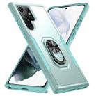 For Samsung Galaxy S22 Ultra 5G Pioneer Armor Heavy Duty PC + TPU Holder Phone Case(Green) - 1