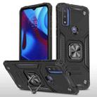 For Motorola Moto G Pure Magnetic Armor TPU + PC Holder Phone Case(Black) - 1