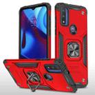 For Motorola Moto G Pure Magnetic Armor TPU + PC Holder Phone Case(Red) - 1