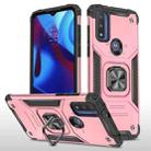 For Motorola Moto G Pure Magnetic Armor TPU + PC Holder Phone Case(Rose Gold) - 1