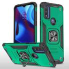 For Motorola Moto G Pure Magnetic Armor TPU + PC Holder Phone Case(Dark Green) - 1