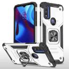 For Motorola Moto G Pure Magnetic Armor TPU + PC Holder Phone Case(Silver) - 1