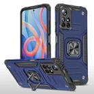 For Xiaomi Redmi Note 11 Magnetic Armor TPU + PC Holder Phone Case(Blue) - 1