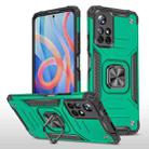 For Xiaomi Redmi Note 11 Magnetic Armor TPU + PC Holder Phone Case(Dark Green) - 1