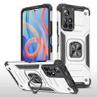 For Xiaomi Redmi Note 11 Magnetic Armor TPU + PC Holder Phone Case(Silver) - 1