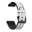 For Garmin Fenix 7 Silicone + Leather Quick Release Watch Band(Light Grey) - 1