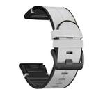For Garmin Fenix 7X Silicone + Leather Quick Release Watch Band(Light Grey) - 1