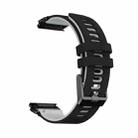 For Garmin Fenix 7 Two-color Silicone Quick Release Watch Band(Black Grey) - 1
