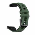For Garmin Fenix 7 Two-color Silicone Quick Release Watch Band(Army Green Black) - 1