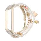 For Xiaomi Mi Band 5 & 6 Mori Style Beaded Bracelet Watch Band(White) - 1