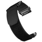 For Garmin Fenix 7X Hook And Loop Fastener Nylon Watch Band(Black) - 1