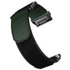 For Garmin Fenix 7X Hook And Loop Fastener Nylon Watch Band(Army Green) - 1