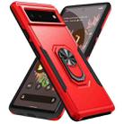 For Google Pixel 6 Pioneer Armor Heavy Duty PC + TPU Holder Phone Case(Red + Black) - 1