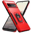 For Google Pixel 6 Pro Pioneer Armor Heavy Duty PC + TPU Holder Phone Case(Red + Black) - 1