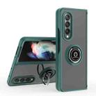 For Samsung Galaxy Z Fold3 5G Q Shadow 1 Series TPU + PC Holder Phone Case(Dark Green) - 1