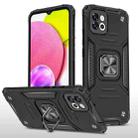 For Samsung Galaxy A03 166mm Magnetic Armor TPU + PC Holder Phone Case(Black) - 1