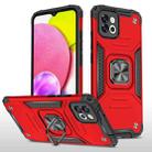 For Samsung Galaxy A03 166mm Magnetic Armor TPU + PC Holder Phone Case(Red) - 1