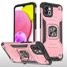 For Samsung Galaxy A03 166mm Magnetic Armor TPU + PC Holder Phone Case(Rose Gold) - 1