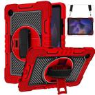 For Samsung Galaxy Tab A8 10.5 2021 360 Degree Rotation Contrast Color Silicone + PC Tablet Case(Red+Black) - 1