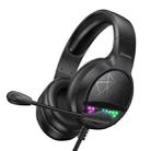 awei GM-3 USB + 3.5mm Ambient Light Gaming Wired Headset with Microphone(Black) - 1
