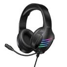 awei GM-5 USB + 3.5mm Ambient Light Gaming Wired Headset with Microphone(Black) - 1
