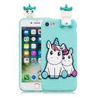 For iPhone SE 2020 & 8 & 7 3D Cartoon Pattern Shockproof TPU Protective Case(Couple Unicorn) - 1