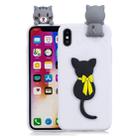 For iPhone XS / X 3D Cartoon Pattern Shockproof TPU Protective Case(Little Black Cat) - 1