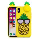 For iPhone XS / X 3D Cartoon Pattern Shockproof TPU Protective Case(Big Pineapple) - 1