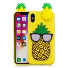 For iPhone XS Max 3D Cartoon Pattern Shockproof TPU Protective Case(Big Pineapple) - 1