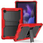 For Samsung Galaxy Tab A8 10.5 2021 Silicone + PC Shockproof Protective Tablet Case with Holder(Red + Black) - 1