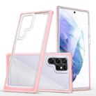 For Samsung Galaxy S22 Ultra 5G Clear Acrylic+PC+TPU Shockproof Phone Case(Pink) - 1