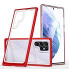 For Samsung Galaxy S22 Ultra 5G Clear Acrylic+PC+TPU Shockproof Phone Case(Red) - 1