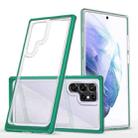 For Samsung Galaxy S22 Ultra 5G Clear Acrylic+PC+TPU Shockproof Phone Case(Dark Green) - 1