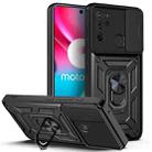 For Motorola Moto G60S Sliding Camera Cover TPU+PC Phone Case(Black) - 1