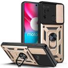 For Motorola Moto G60S Sliding Camera Cover TPU+PC Phone Case(Gold) - 1