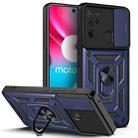 For Motorola Moto G60S Sliding Camera Cover TPU+PC Phone Case(Blue) - 1