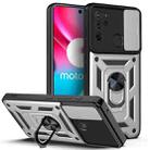 For Motorola Moto G60S Sliding Camera Cover TPU+PC Phone Case(Silver) - 1