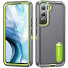 For Samsung Galaxy S22 5G 3 in 1 Rugged Holder Phone Case(Grey+Green) - 1