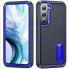 For Samsung Galaxy S22 5G 3 in 1 Rugged Holder Phone Case(Dark Blue+Sapphire Blue) - 1