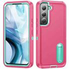 For Samsung Galaxy S22+ 5G 3 in 1 Rugged Holder Phone Case(Pink+Blue) - 1