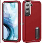 For Samsung Galaxy S22+ 5G 3 in 1 Rugged Holder Phone Case(Red+Black) - 1