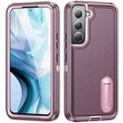 For Samsung Galaxy S22+ 5G 3 in 1 Rugged Holder Phone Case(Purple+Pink) - 1