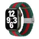 Vertical Texture Braided Watch Band For Apple Watch Series 8&7 41mm / SE 2&6&SE&5&4 40mm / 3&2&1 38mm(Green Red) - 1