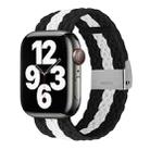 Vertical Texture Braided Watch Band For Apple Watch Series 9&8&7 41mm / SE 3&SE 2&6&SE&5&4 40mm / 3&2&1 38mm(Black White) - 1