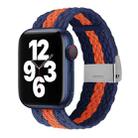 Vertical Texture Braided Watch Band For Apple Watch Series 8&7 41mm / SE 2&6&SE&5&4 40mm / 3&2&1 38mm(Blue Orange) - 1