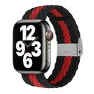 Vertical Texture Braided Watch Band For Apple Watch Ultra 49mm / Series 8&7 45mm / SE 2&6&SE&5&4 44mm / 3&2&1 42mm(Black Red) - 1