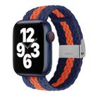 Vertical Texture Braided Watch Band For Apple Watch Ultra 49mm / Series 8&7 45mm / SE 2&6&SE&5&4 44mm / 3&2&1 42mm(Blue Orange) - 1