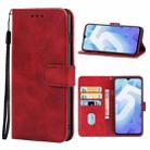 Leather Phone Case For vivo iQOO U5(Red) - 1