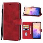 Leather Phone Case For vivo Y55s 5G(Red) - 1